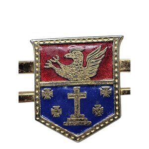 Heraldic Griffin with Christian Cross Small Iron Cross Symbols Pin Antique